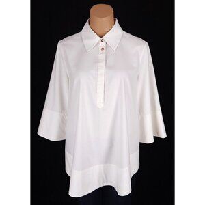 Kit and Ace 1/2 Button Wide Fit Pullover Tunic Size 4 Womens Off-White